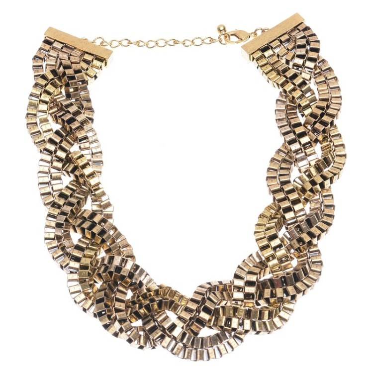 BRAIDED CHAINS SHORT NECKLACE
