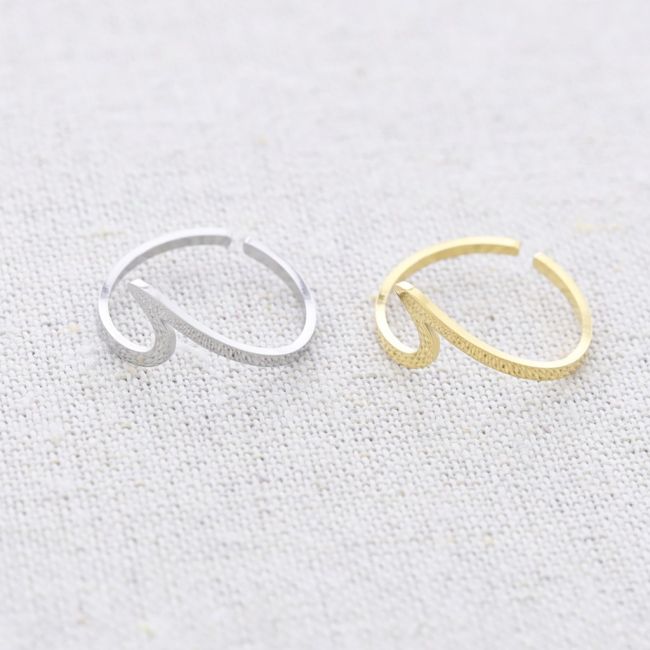 ANILLO ACERO OLA