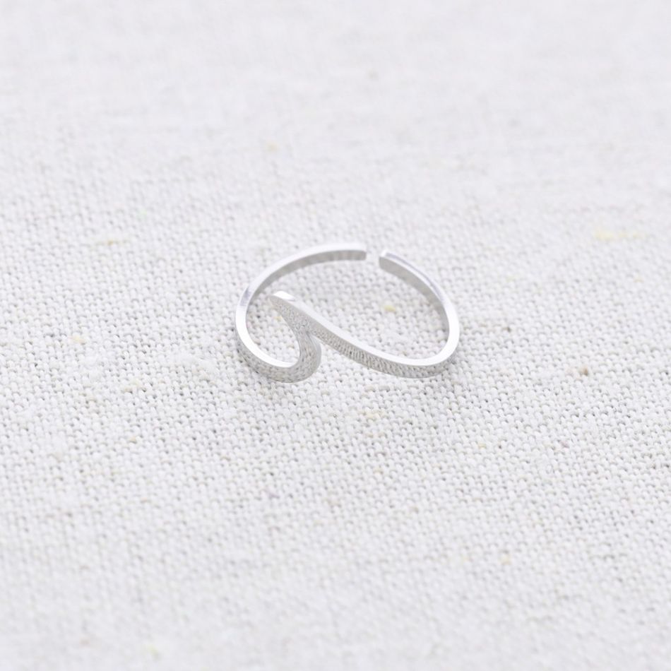 ANILLO ACERO OLA