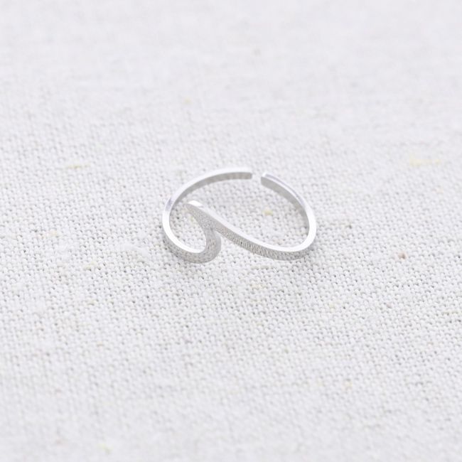 ANILLO ACERO OLA