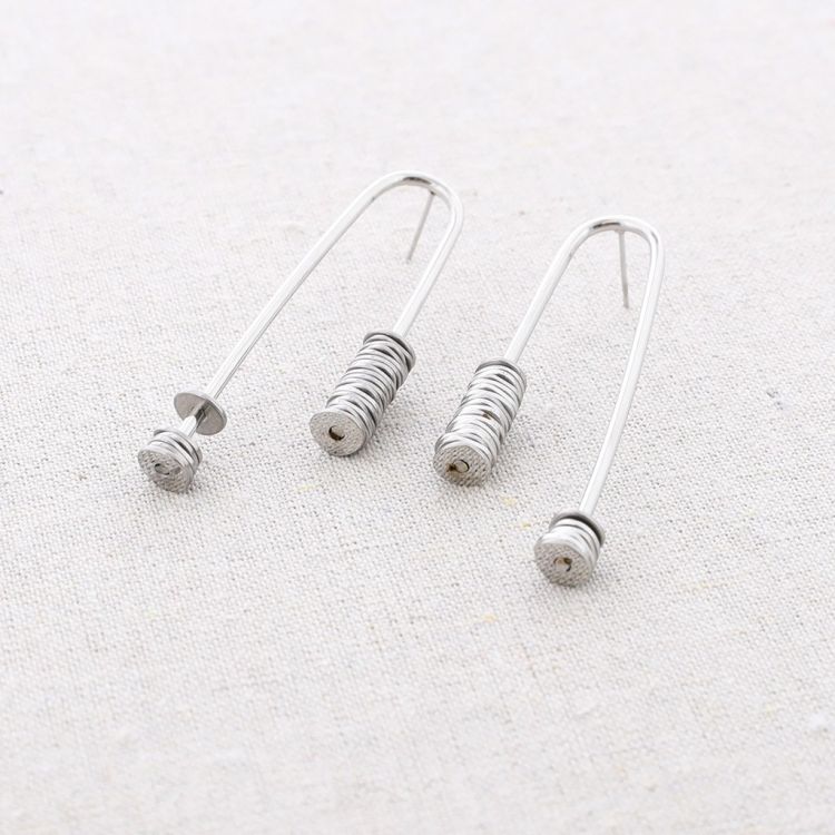 PENDIENTES ACERO DOBLE COLGANTE