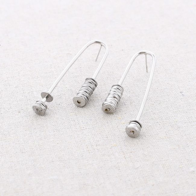 PENDIENTES ACERO DOBLE COLGANTE