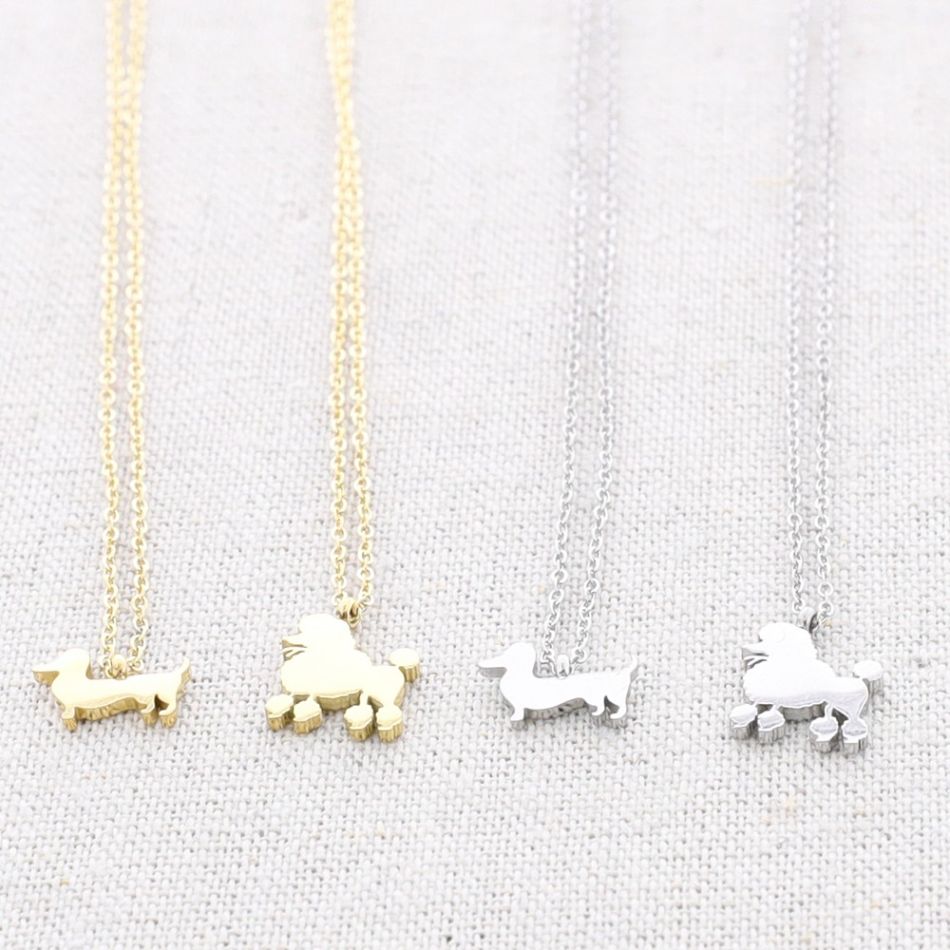 DOG PENDANT STEEL SHORT NECKLACE