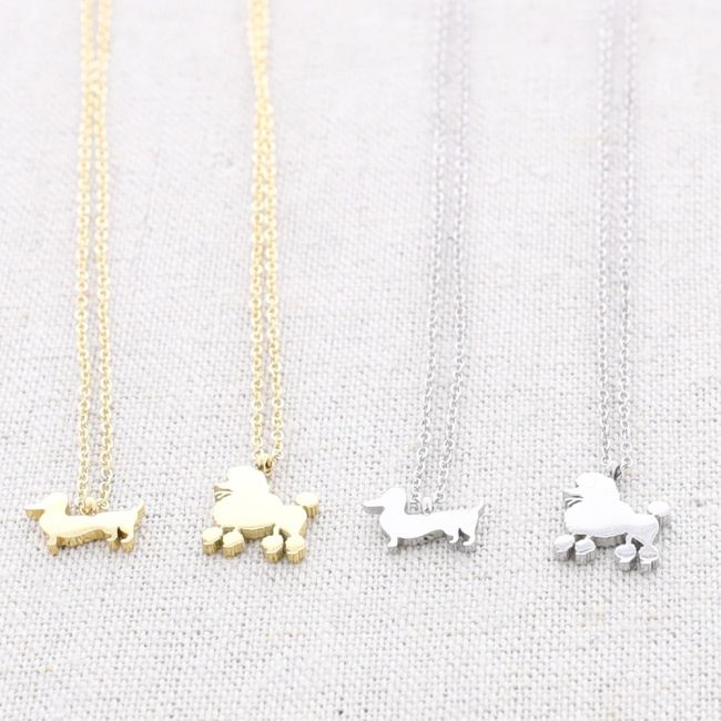 DOG PENDANT STEEL SHORT NECKLACE