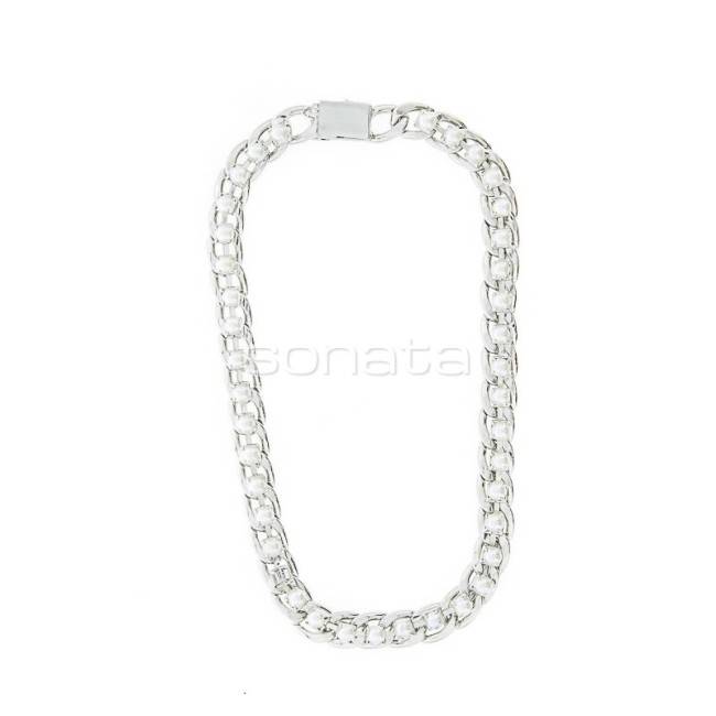 CHAIN SHORT NECKLACE WITH EMBEDDED BEADS
