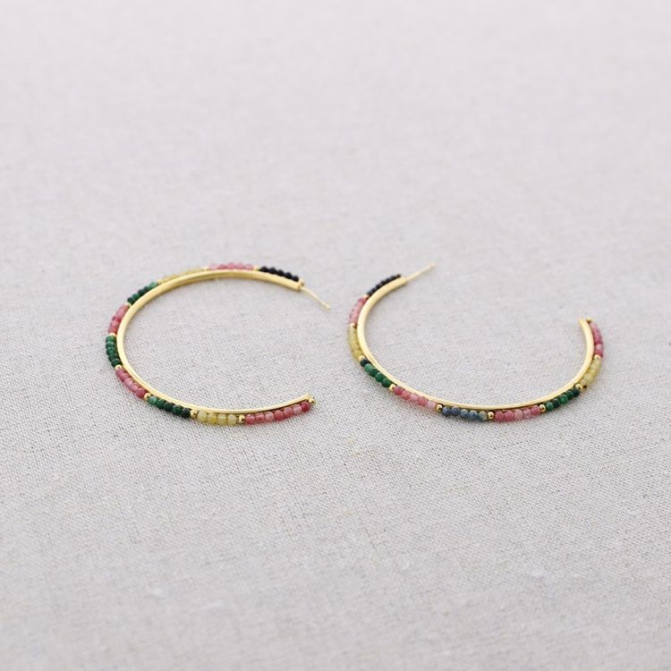 PENDIENTES ACERO ARO CRISTALES