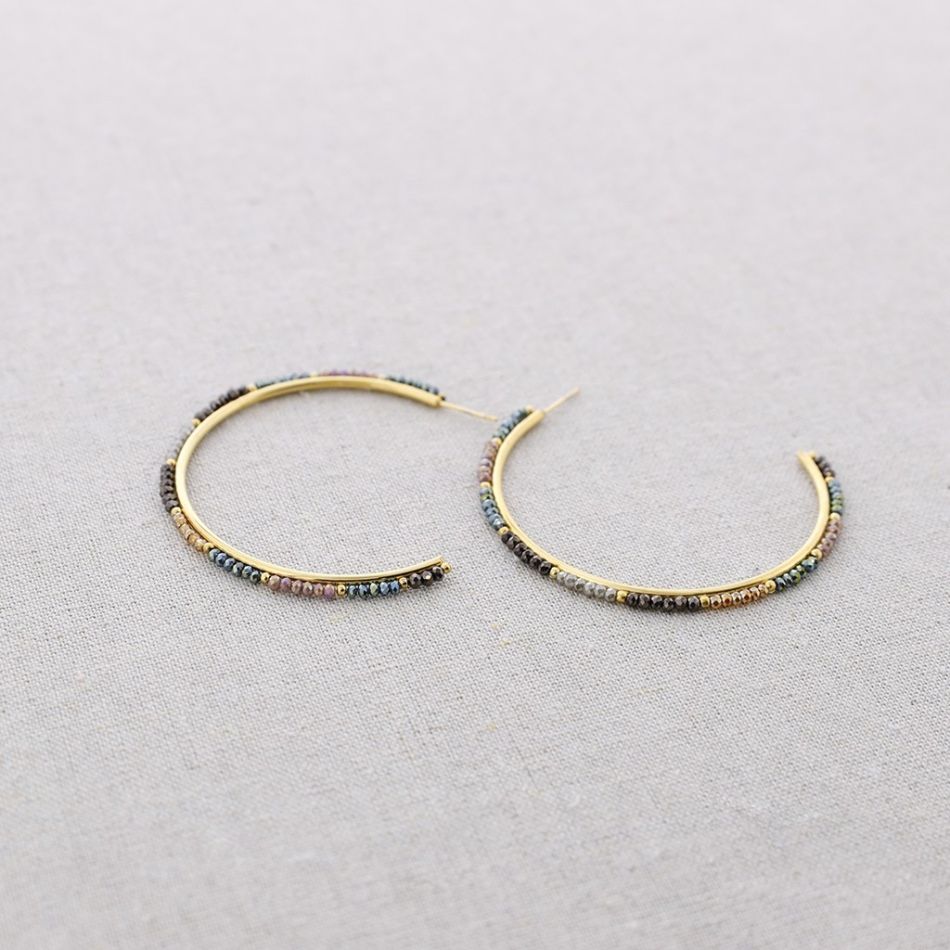 PENDIENTES ACERO ARO CRISTALES