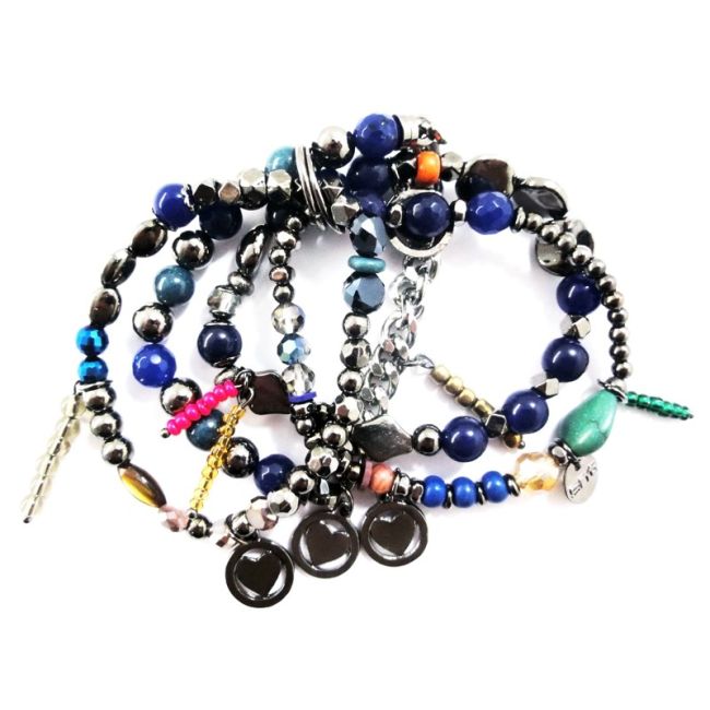 BRACELET 4 STRAPS BEADS
