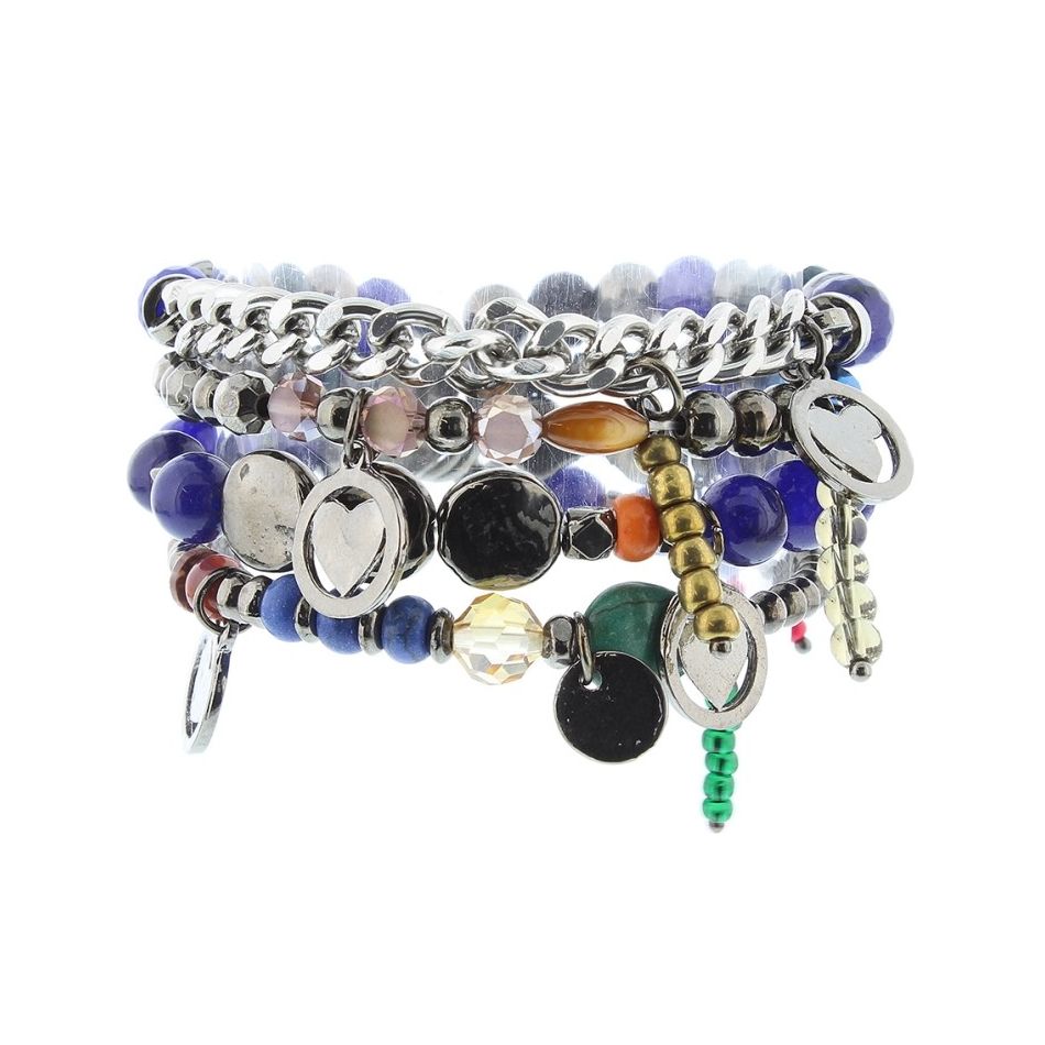 BRACELET 4 STRAPS BEADS
