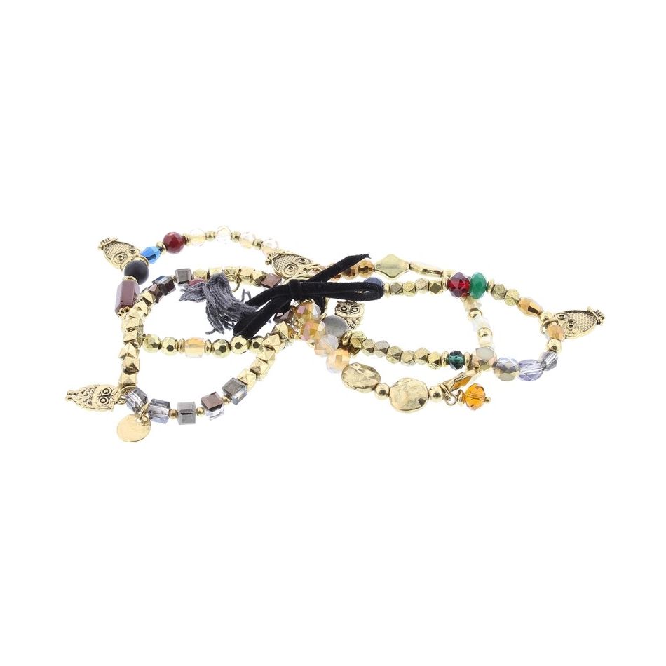 BRACELET 4 STRAPS BEADS