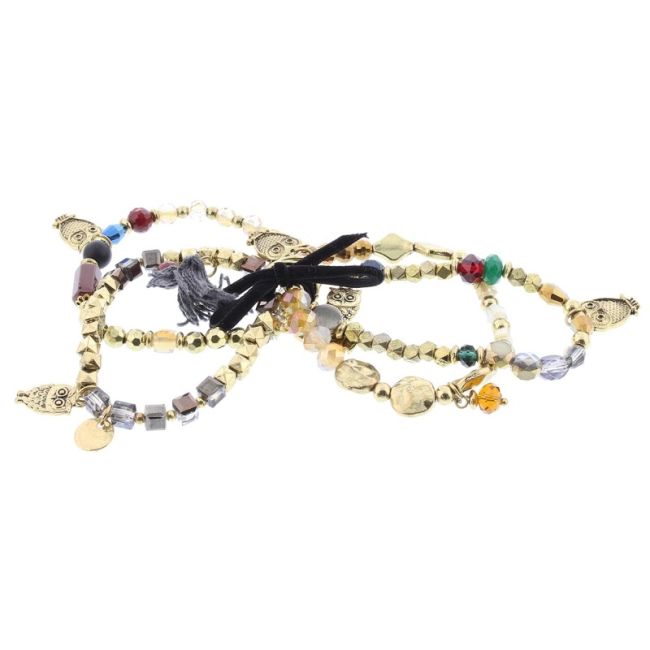 BRACELET 4 STRAPS BEADS