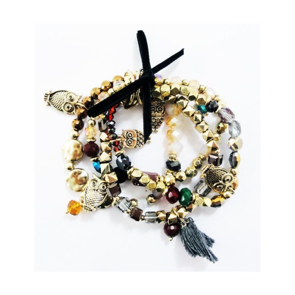 PULSERA 4 TIRAS CUENTAS