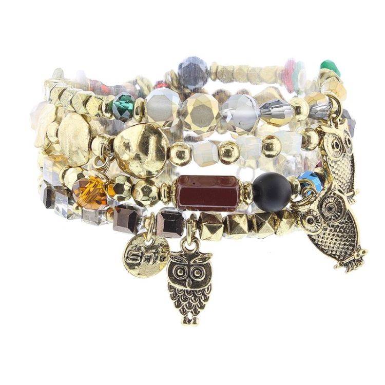 BRACELET 4 STRAPS BEADS