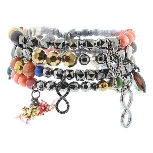 PULSERA 4 TIRAS CUENTAS