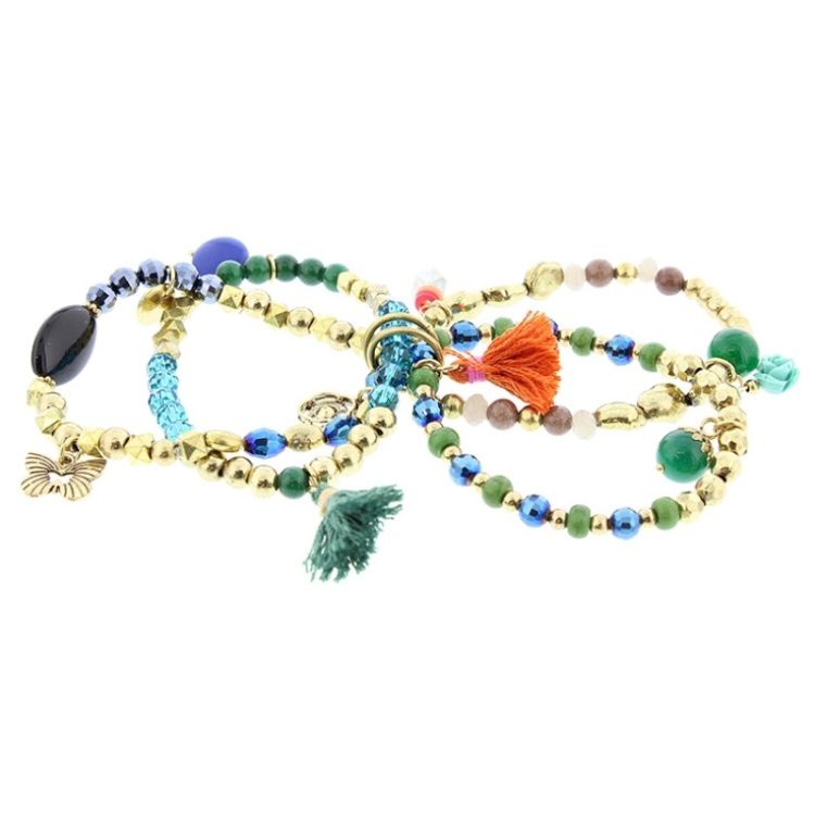 BRACELET 4 STRAPS BEADS 2