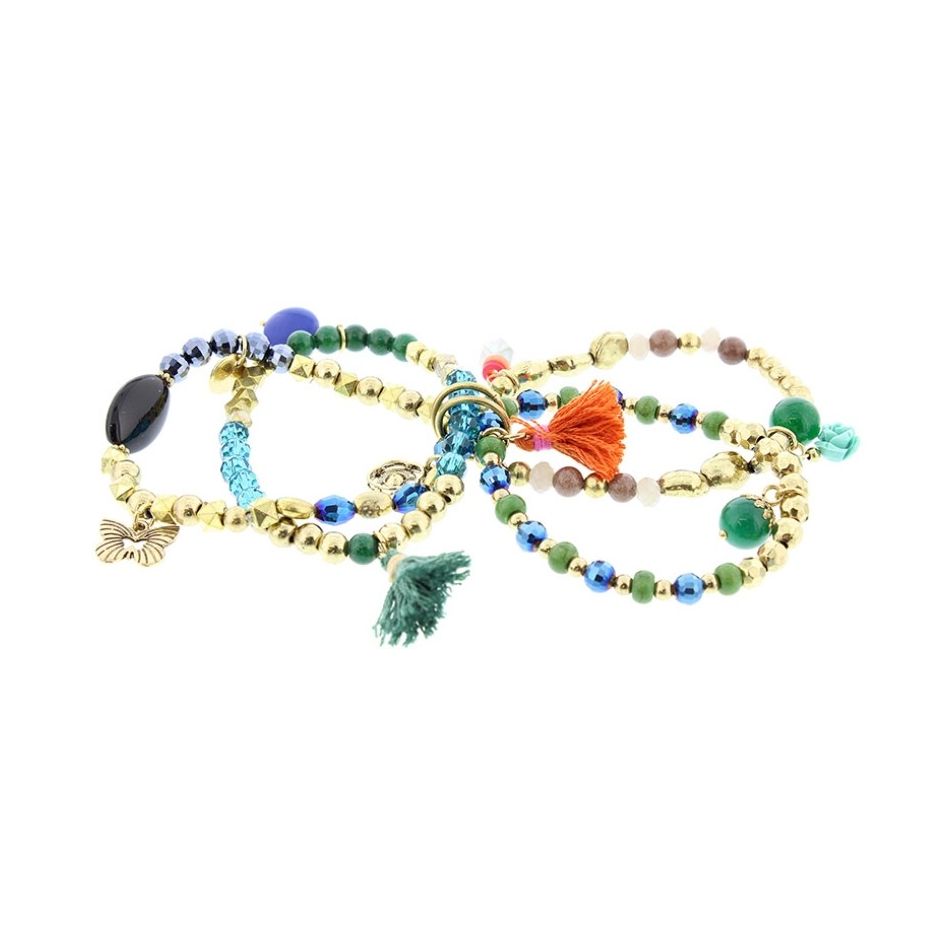 PULSERA 4 TIRAS CUENTAS