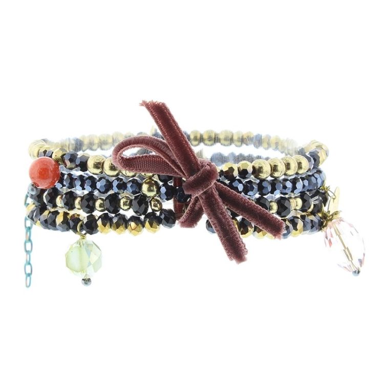 BRACELET 4 STRAPS BEADS