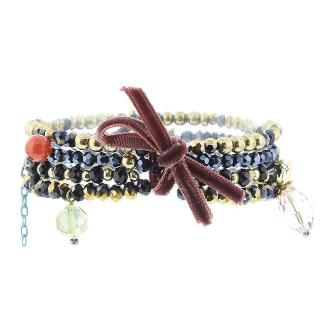 BRACELET 4 STRAPS BEADS