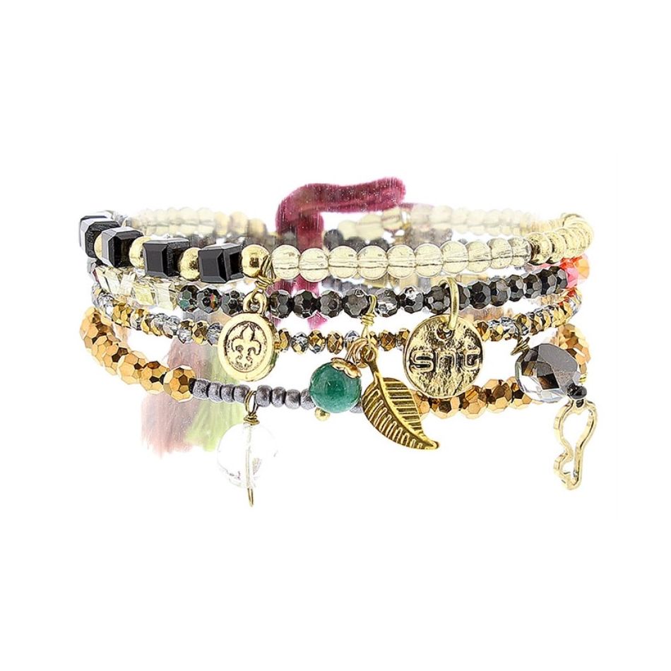 PULSERA 4 TIRAS CUENTAS