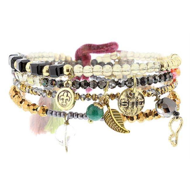 BRACELET 4 STRAPS BEADS