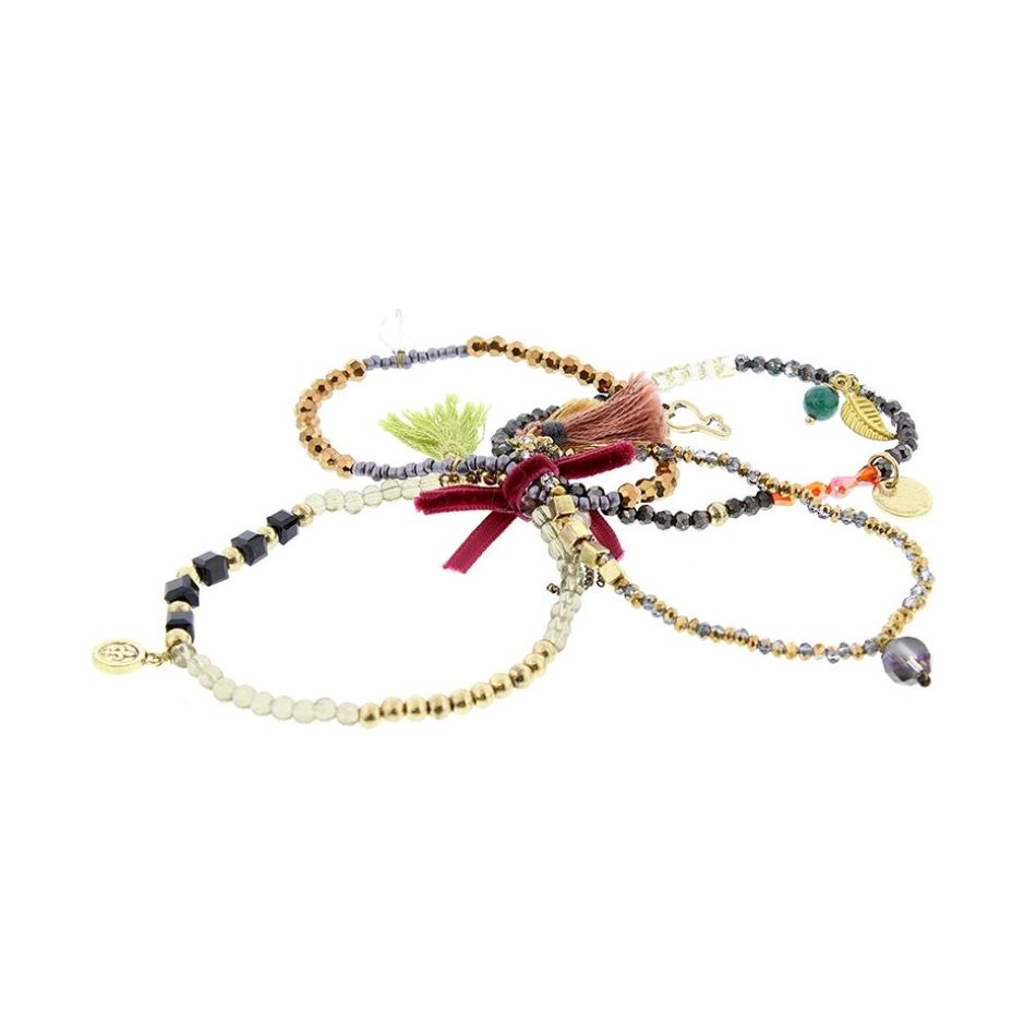 PULSERA 4 TIRAS CUENTAS