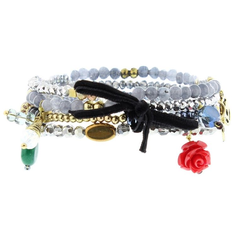 BRACELET 4 STRAPS BEADS