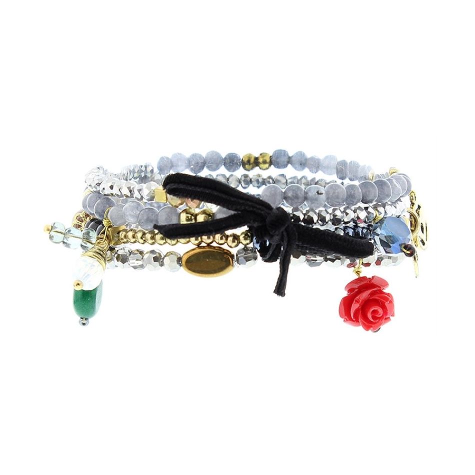 BRACELET 4 STRAPS BEADS