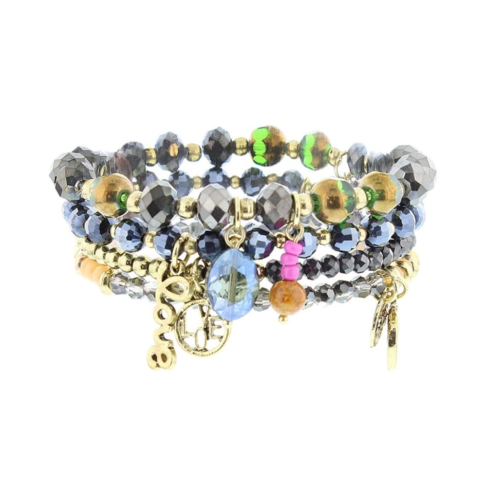 BRACELET 4 STRAPS BEADS