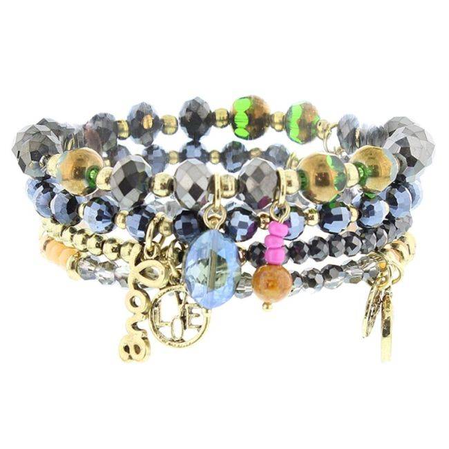PULSERA 4 TIRAS CUENTAS