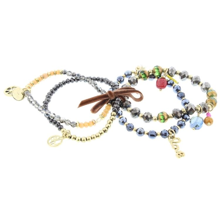 PULSERA 4 TIRAS CUENTAS 2