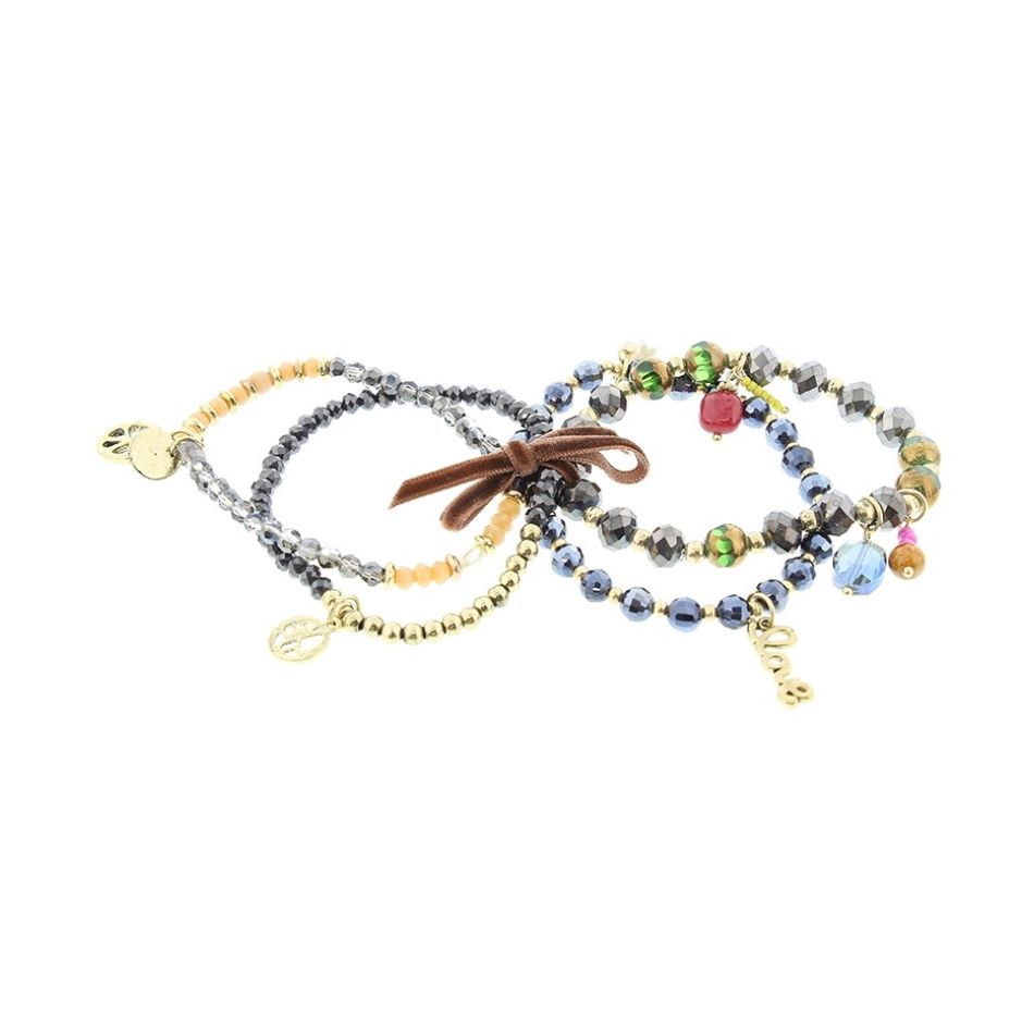 BRACELET 4 STRAPS BEADS