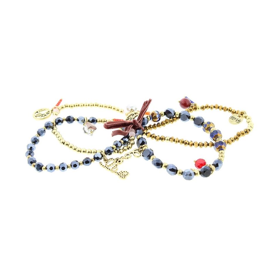 BRACELET 4 STRAPS BEADS
