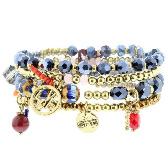 PULSERA 4 TIRAS CUENTAS