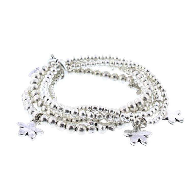 4 METAL BEADS STRAPS BRACELET