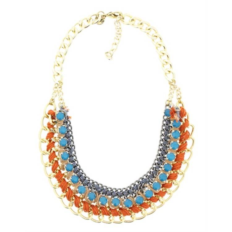 BRAIDED THREAD CHAIN SHORT NECKLACE