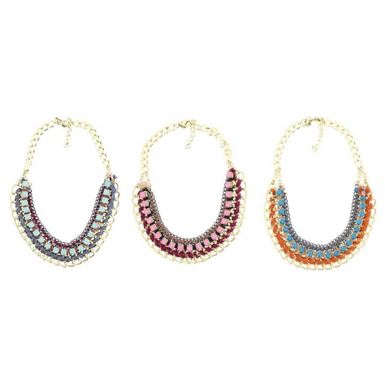 BRAIDED THREAD CHAIN SHORT NECKLACE 2