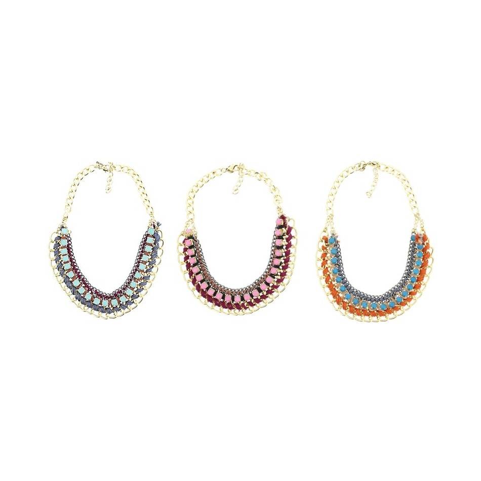 BRAIDED THREAD CHAIN SHORT NECKLACE