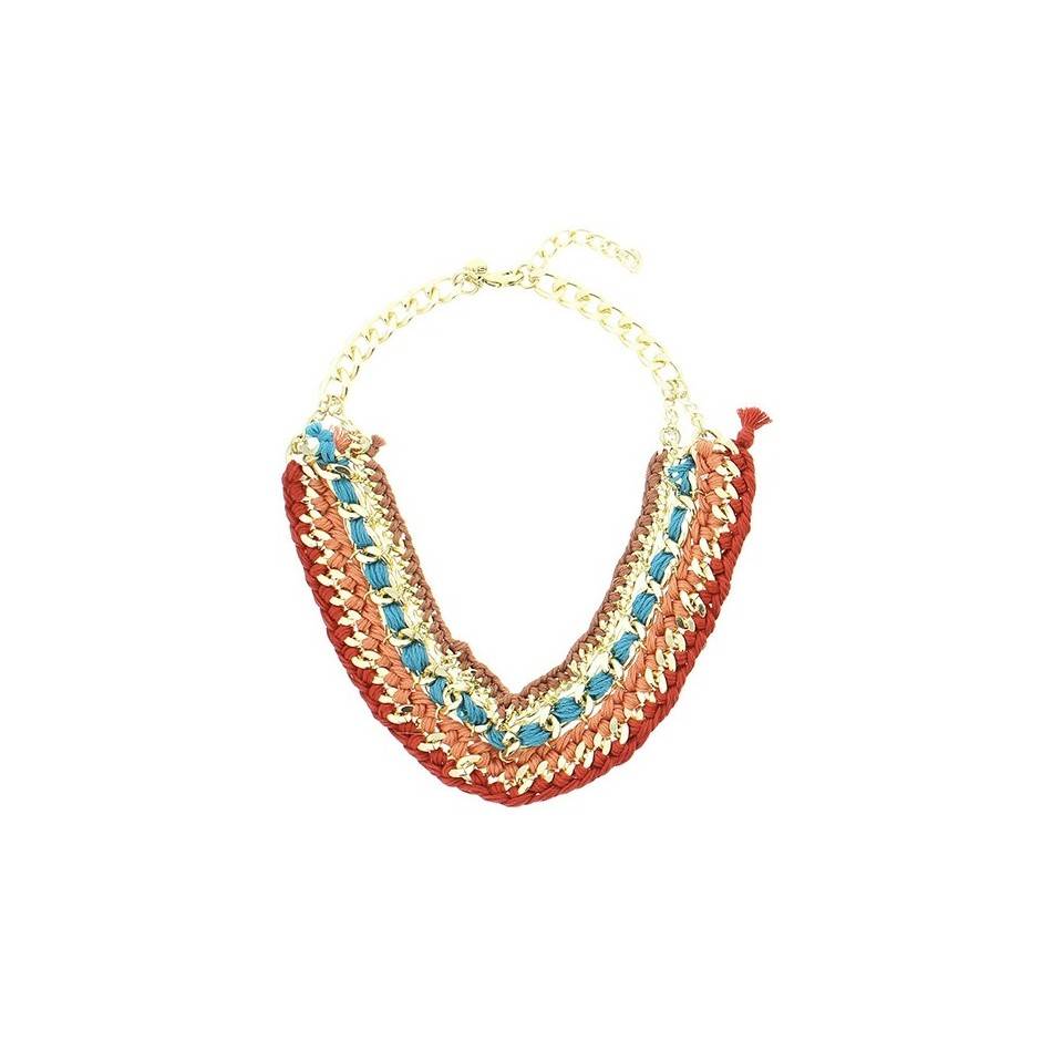 BRAIDED THREAD CHAIN SHORT NECKLACE
