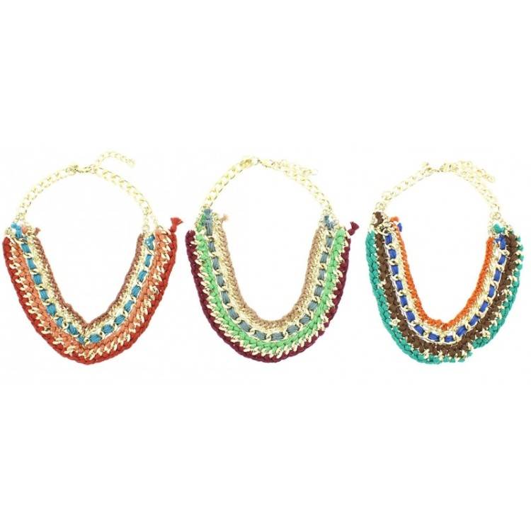 BRAIDED THREAD CHAIN SHORT NECKLACE 2