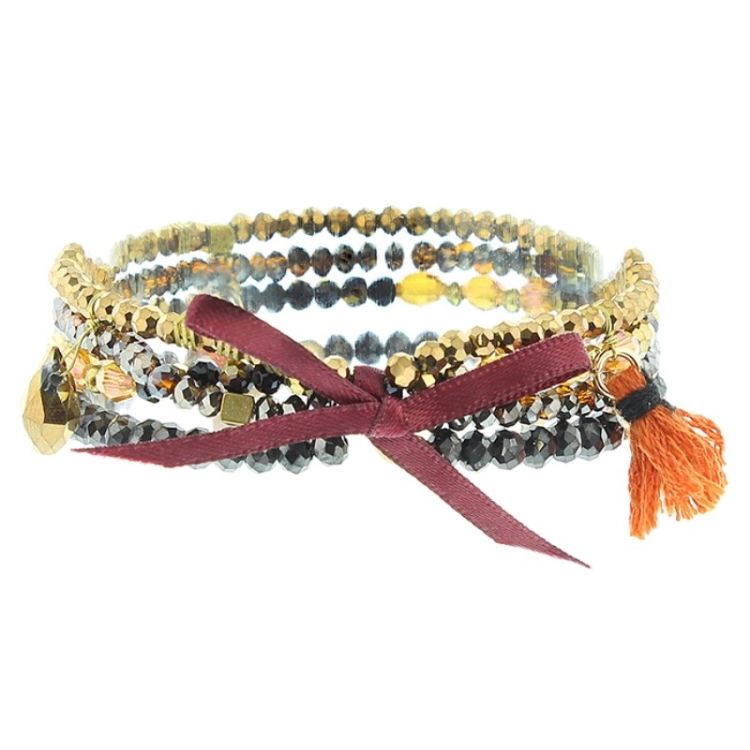 FINITE BRACELET 4 STRAPS BEADS