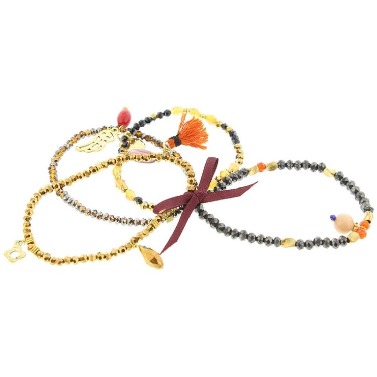 FINITE BRACELET 4 STRAPS BEADS 2