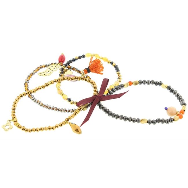 PULSERA FINITA 4 TIRAS CUENTAS