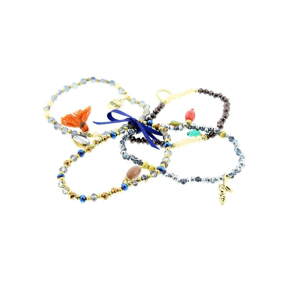 PULSERA 4 TIRAS CUENTAS