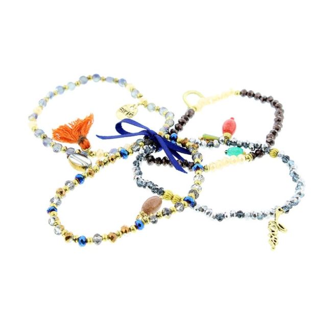 PULSERA 4 TIRAS CUENTAS