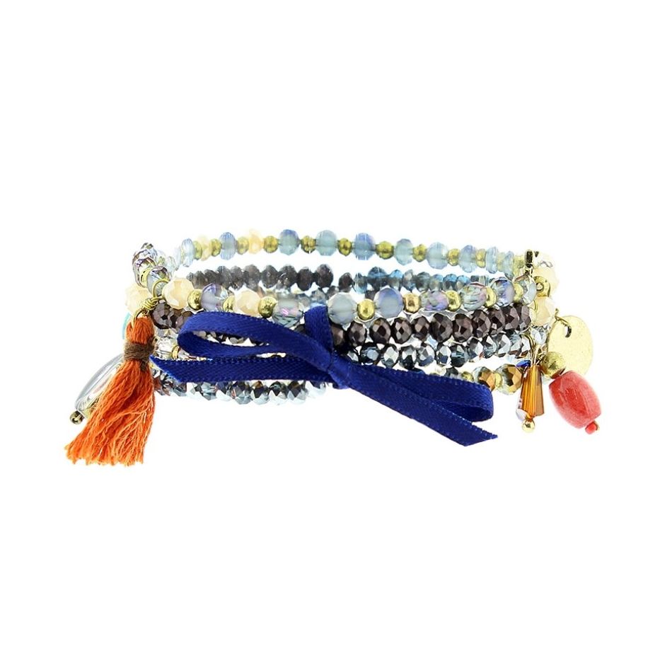 PULSERA 4 TIRAS CUENTAS