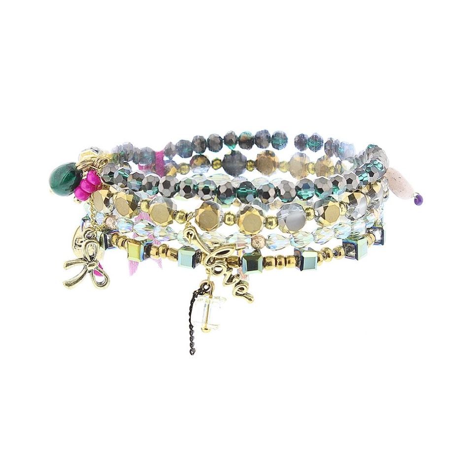 PULSERA 4 TIRAS CUENTAS