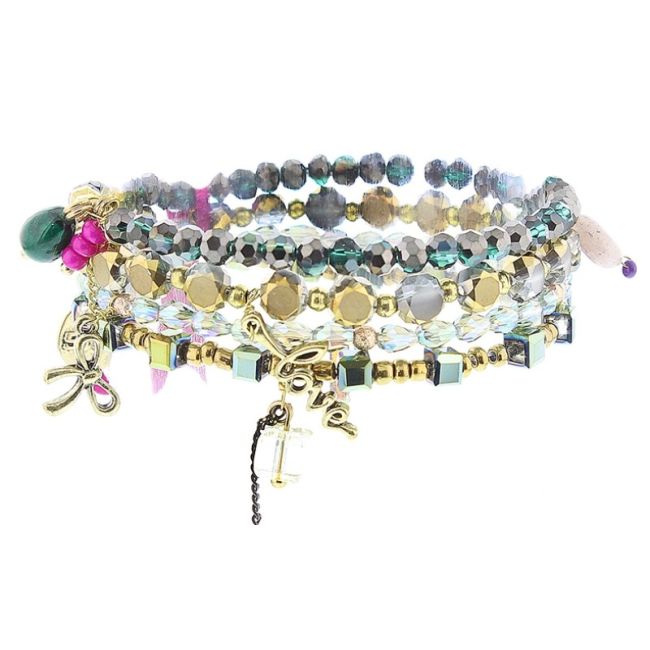 BRACELET 4 STRAPS BEADS
