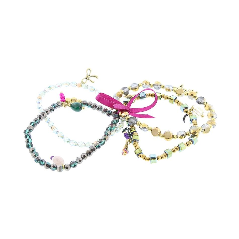 BRACELET 4 STRAPS BEADS