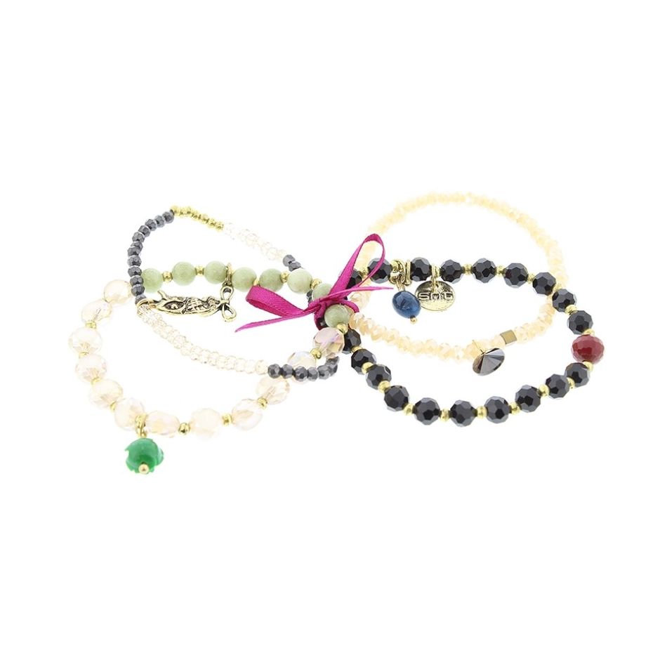 BRACELET 4 STRAPS BEADS
