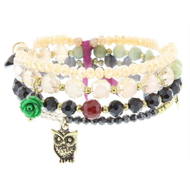 BRACELET 4 STRAPS BEADS
